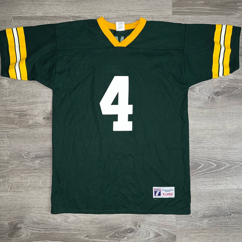 Vintage Green Bay Packers Brett Favre Jersey Kids XL logo athletic